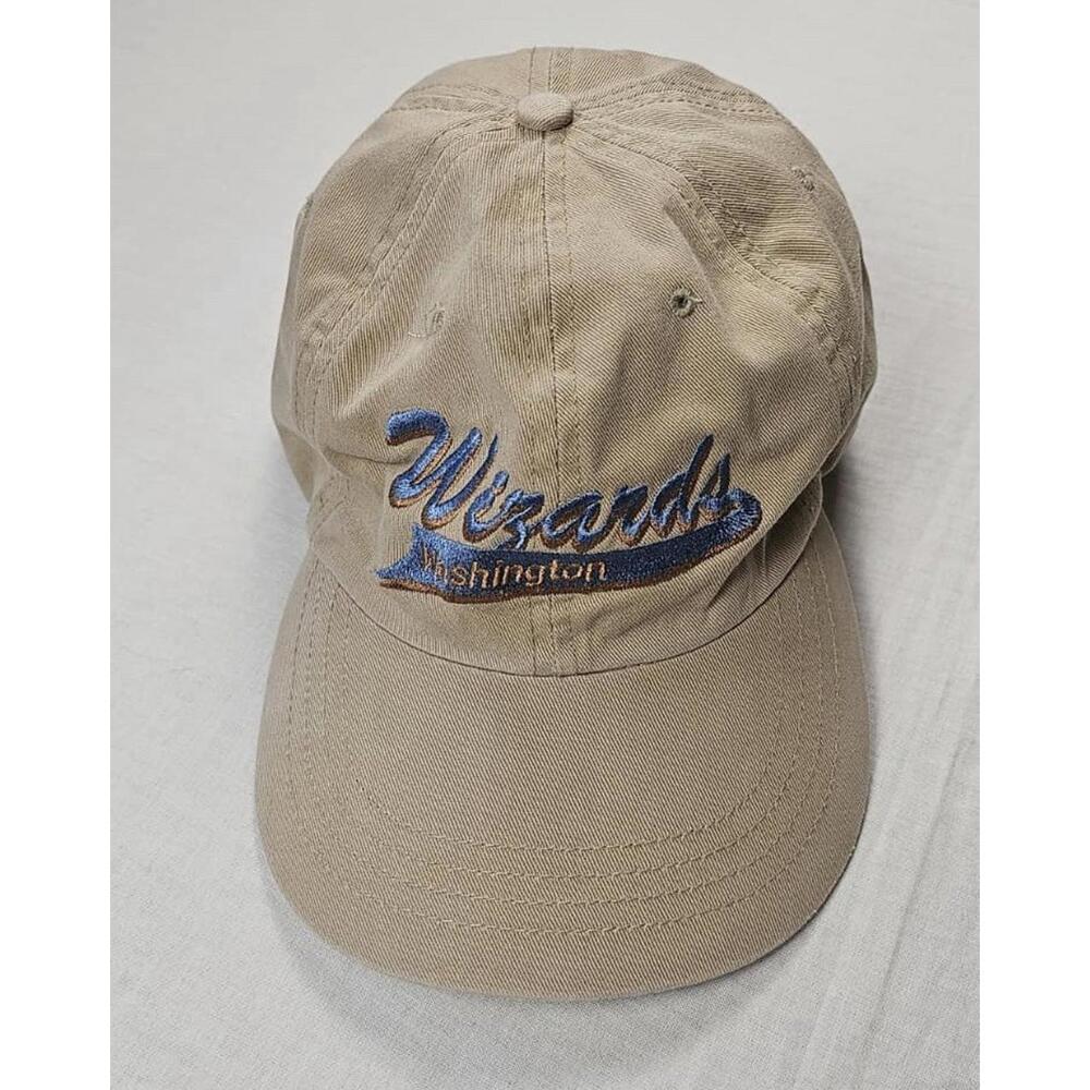 Vintage 90s Washington Wizards Duck Bill Hat Cap Beige Adjustable NBA